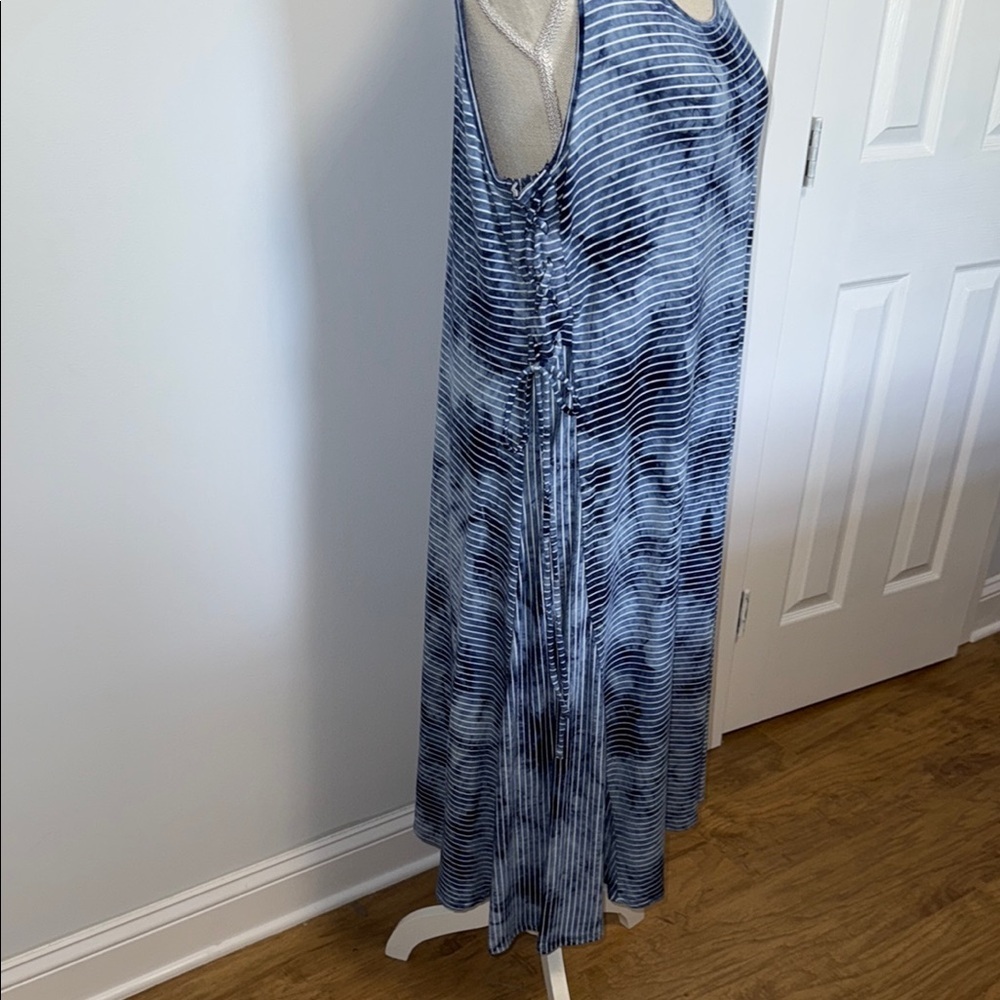 Chico's Blue and Black Striped Maxi Dress - Picture 3 of 7